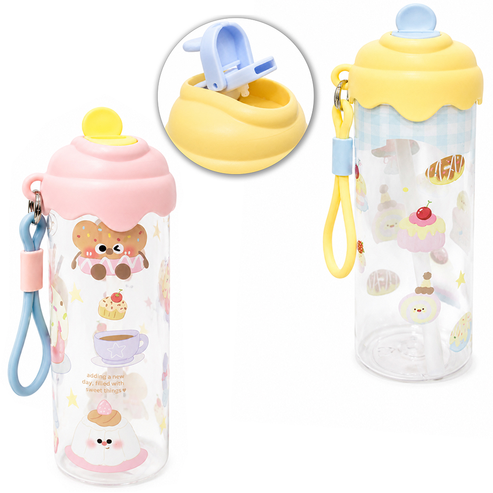 GARRAFA SQUEEZE DE PLASTICO AS COM CANUDO + ALCA 750ML 