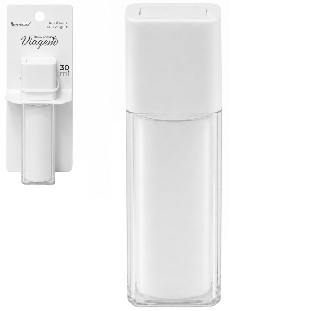 FRASCO VALVULA PUMP DE PLASTICO PARA VIAGEM COM TAMPA 30ML