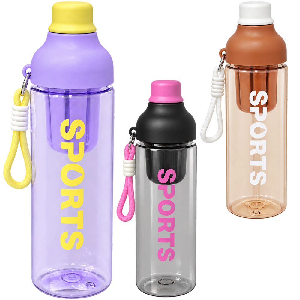 GARRAFA SQUEEZE DE PLASTICO COM INFUSOR + ALCA 800ML