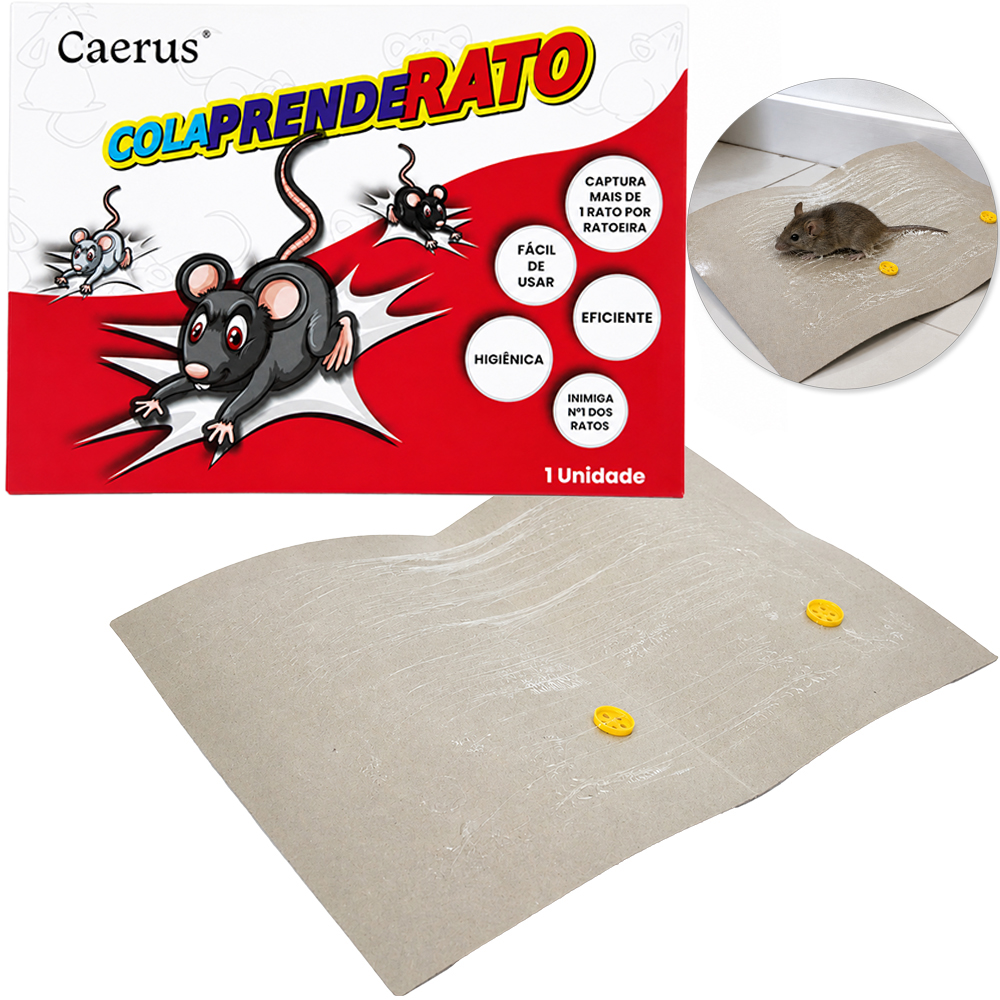 RATOEIRA ADESIVA PEGA RATOS E INSETOS EM GERAL 24X17,5CM