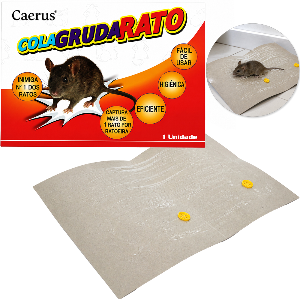 RATOEIRA ADESIVA PEGA RATOS E INSETOS EM GERAL 25,5X19CM