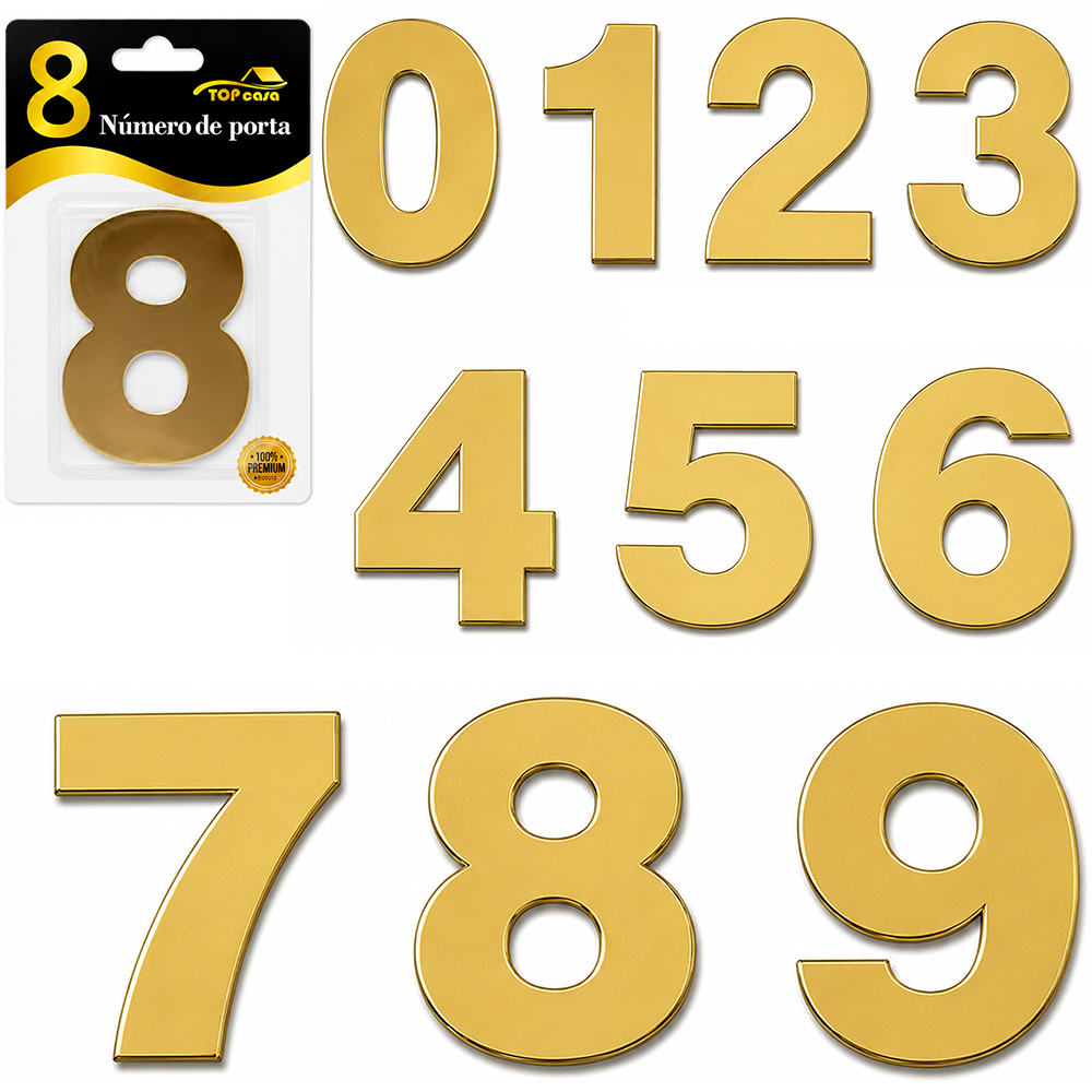 NUMERO PARA PORTA DOURADO TOP CASA 
