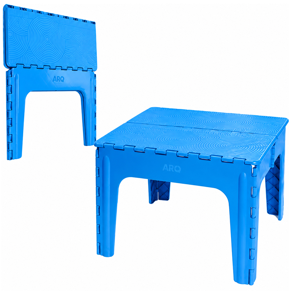 MESA DOBRAVEL DE PLASTICO RETANGULAR AZUL 57,5X55X42,5CM