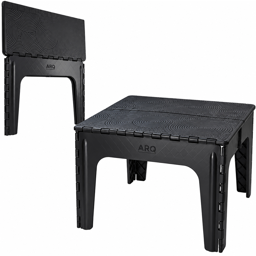 MESA DOBRAVEL DE PLASTICO RETANGULAR PRETA 57,5X55X42,5CM