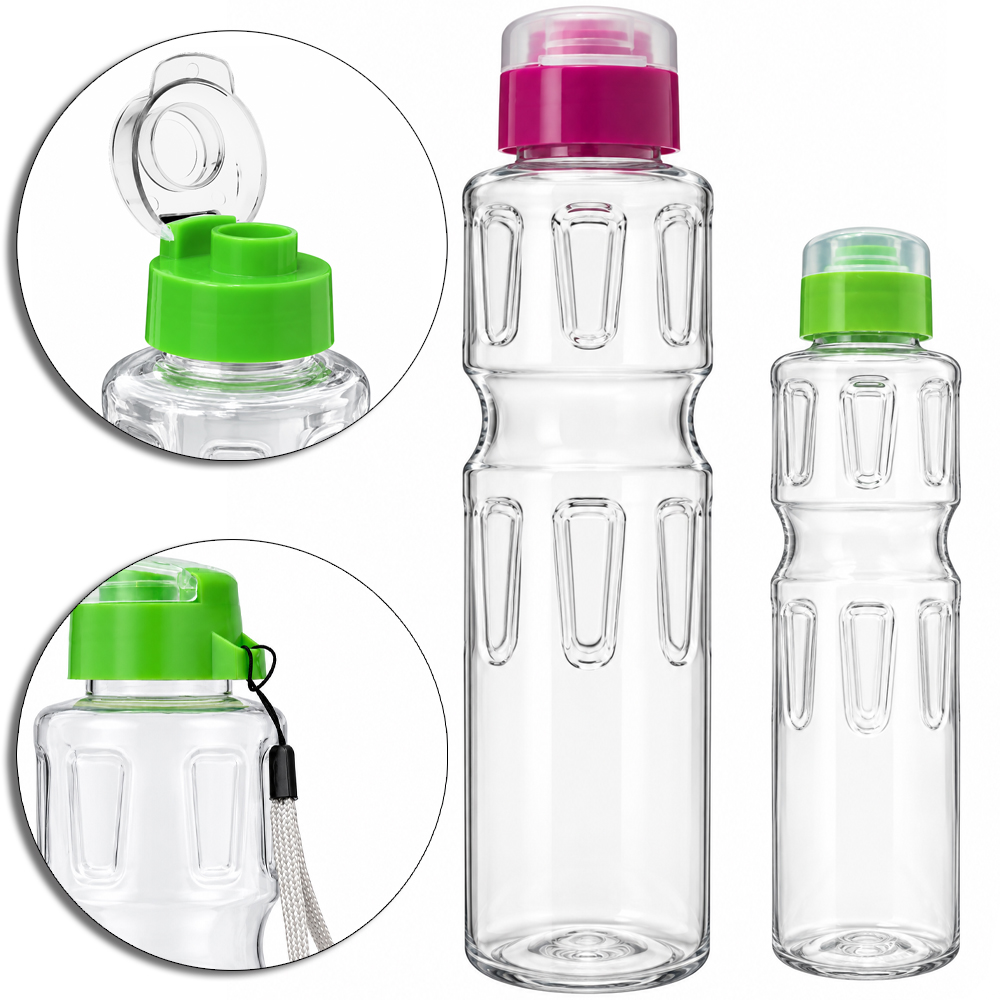 GARRAFA SQUEEZE DE PLASTICO PET SPORT FLASH BASICS COM TAMPA + ALCA 600ML