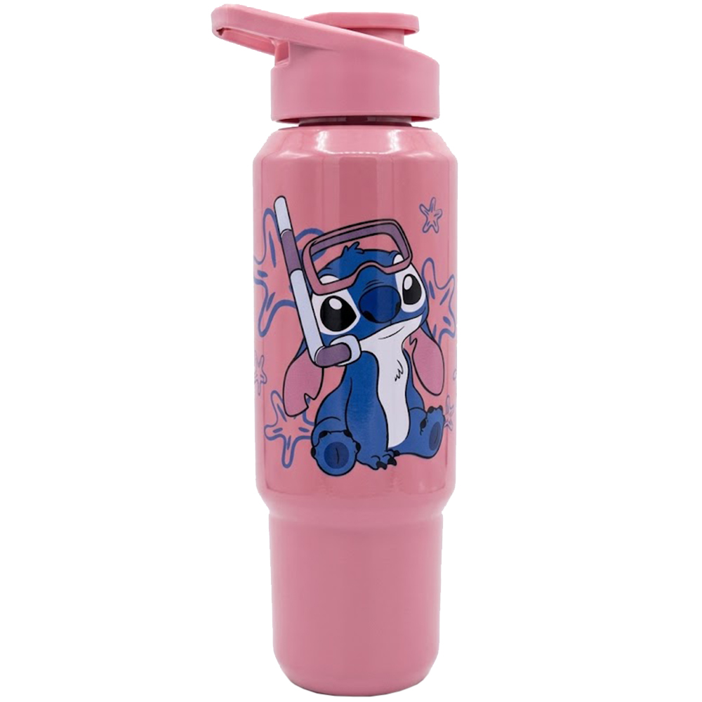 GARRAFA SQUEEZE DE PLASTICO PET CONSOLE STITCH COM TAMPA E ALCA 1L