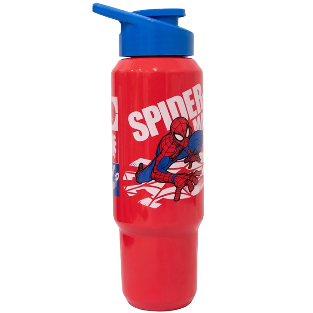 GARRAFA SQUEEZE DE PLASTICO PET CONSOLE HOMEM ARANHA / SPIDER MAN COM TAMPA E ALCA 1L