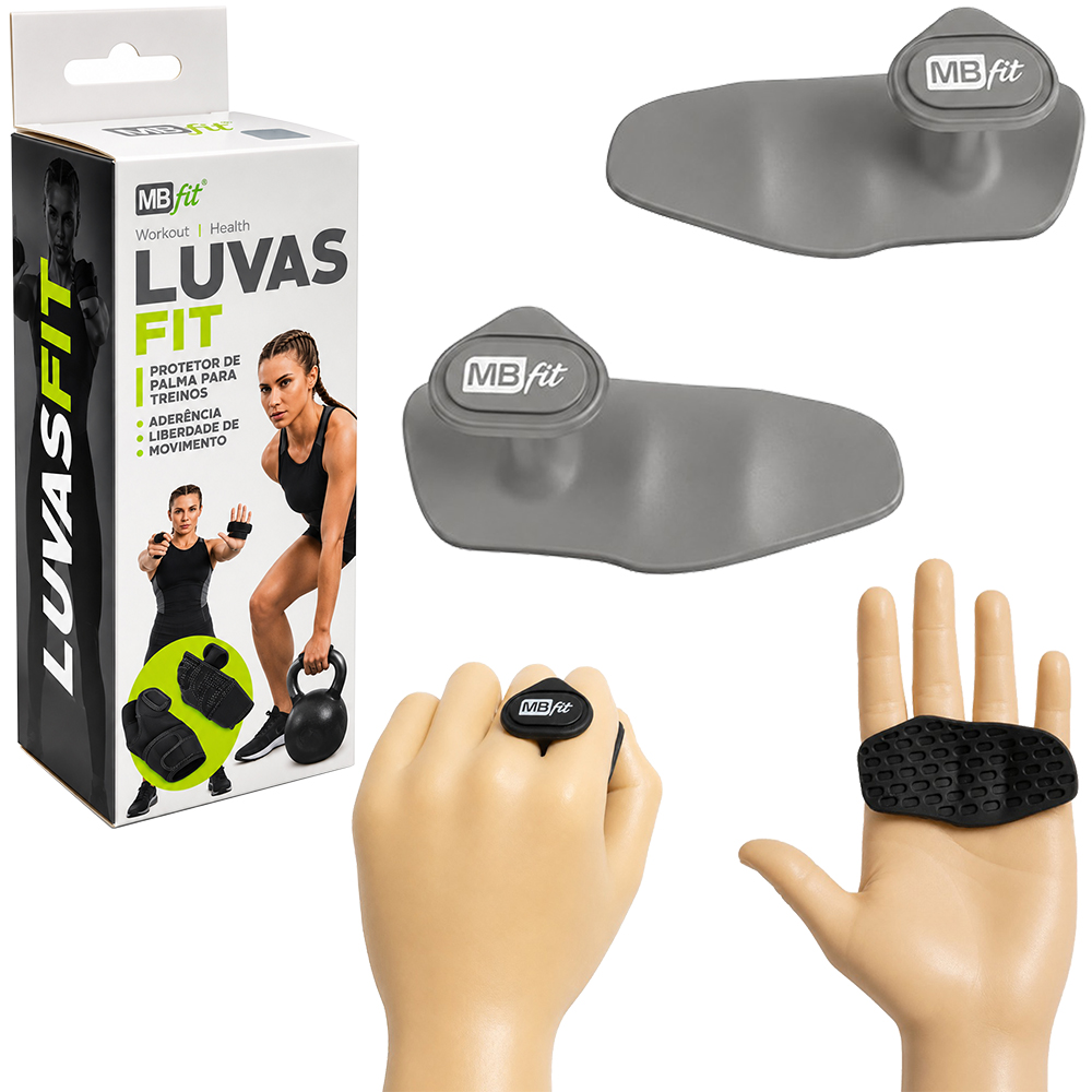 LUVA PROTETOR DE PALMA DE TREINO DE SILICONE MB FIT COM 2 PECAS 9X4,5X3,5CM