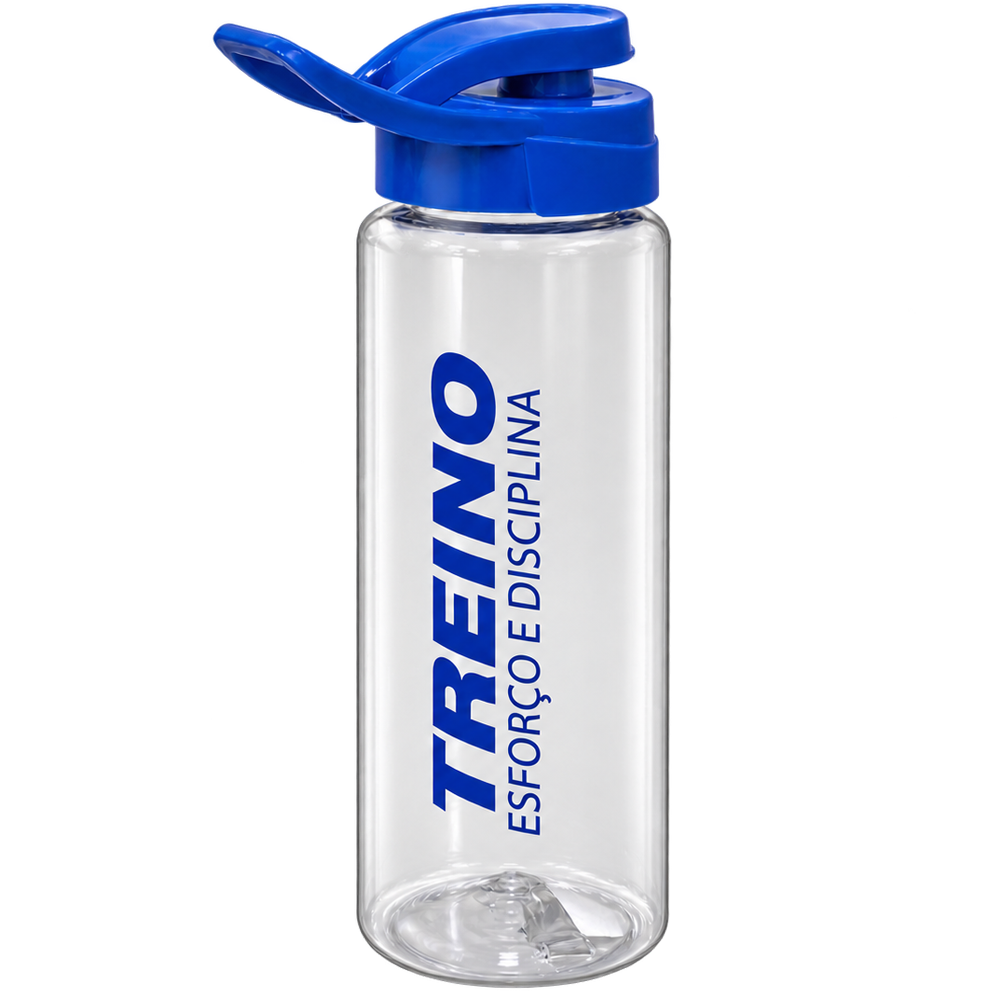 GARRAFA SQUEEZE DE PLASTICO PET TREINO ESFORCO E DISCIPLINA COM TAMPA E ALCA 750ML