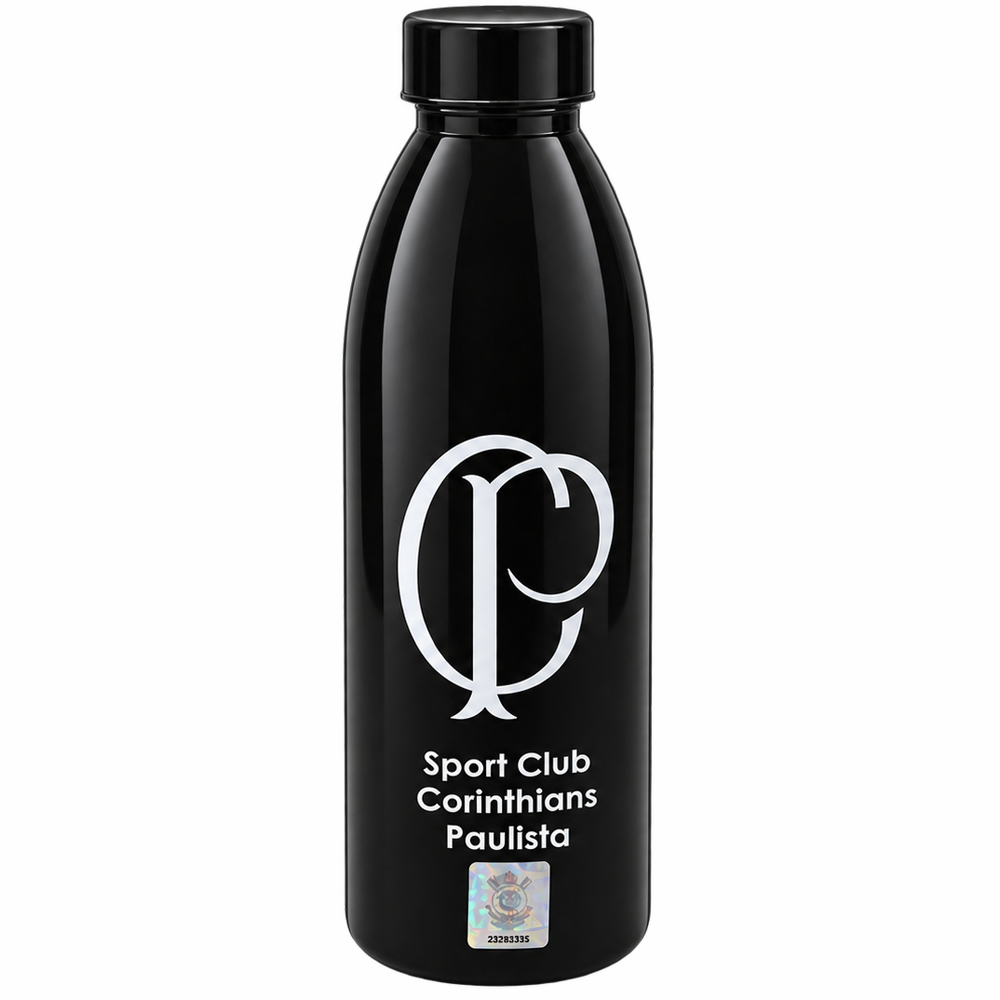 GARRAFA SQUEEZE DE PLASTICO PET CORINTHIANS COM TAMPA 600ML 