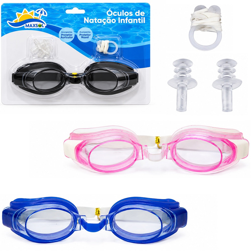 OCULOS DE NATACAO COM PROTETOR DE OUVIDO E NASAL MAXSOL