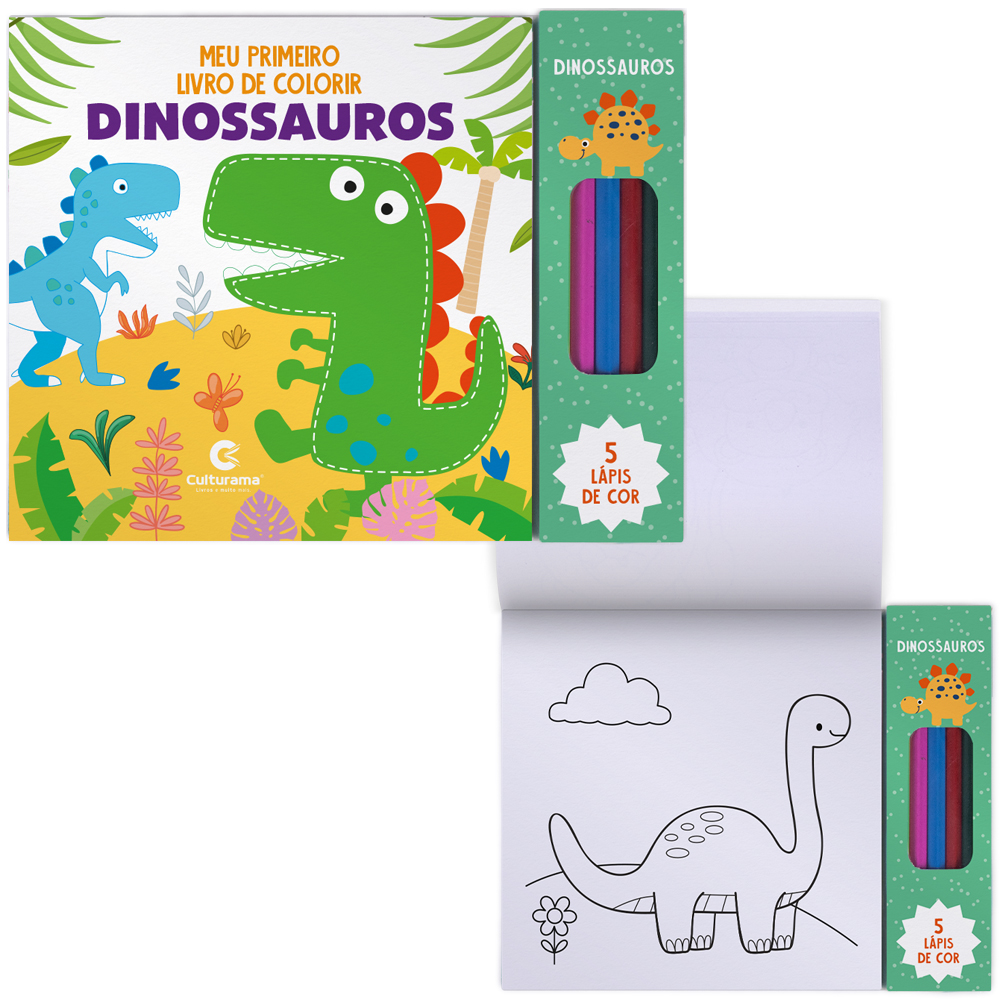 Meu Primeiro Livro De Colorir Com Lápis Dinossauros - Bom Preço