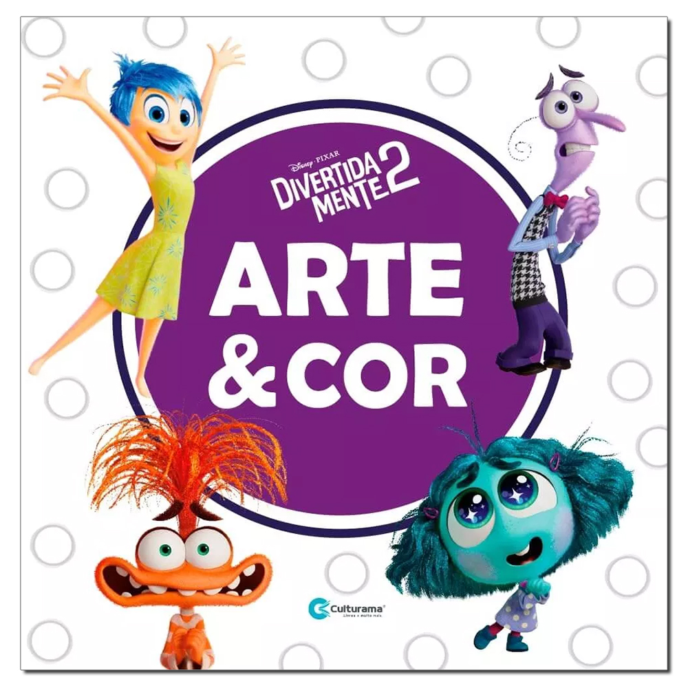 LIVRO DE COLORIR ARTE E COR DISNEY PIXAR DIVERTIDA MENTE 2 36 PAGINAS 27X27CM