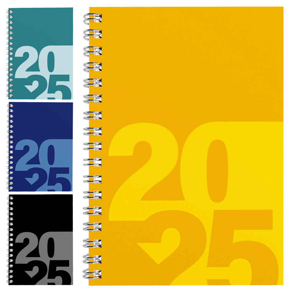 AGENDA 2025 CAPA DURA ESPIRAL A6 LISA 168 FOLHAS 15,2X11CM