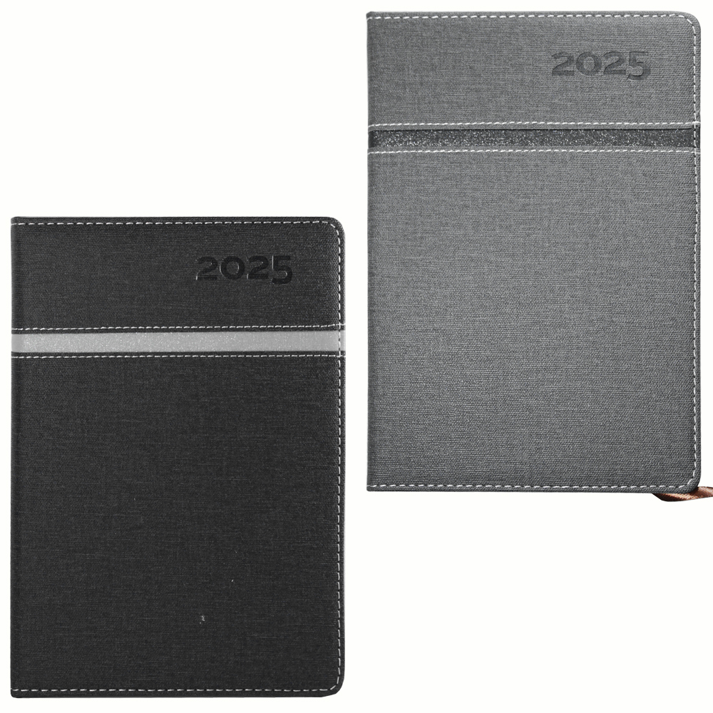 AGENDA 2025 CAPA DURA TECIDO EXECUTIVA FAIXA A5 COLORS 168 FOLHAS 21X14,5CM