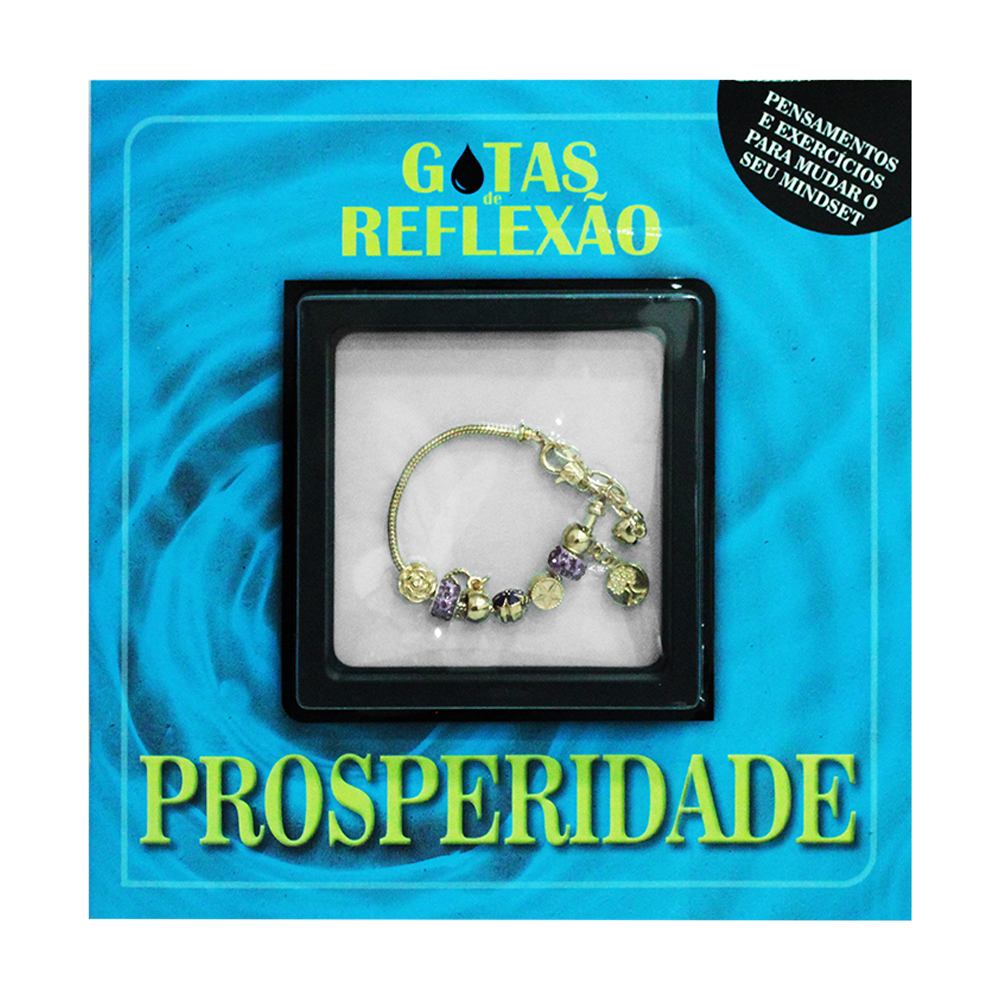 LIVRO GOTAS DE REFLEXAO PROSPERIDADE COM PULSEIRA