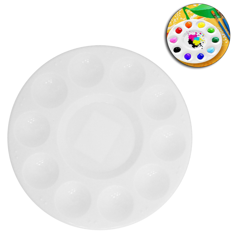 BANDEJA PALETA GODE DE PLASTICO REDONDO PARA PINTURA COM 11 DIVISORIAS 17CM DE Ø