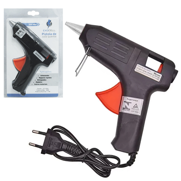 PISTOLA DE COLA QUENTE GRANDE BIVOLT 40W EXOCELL 