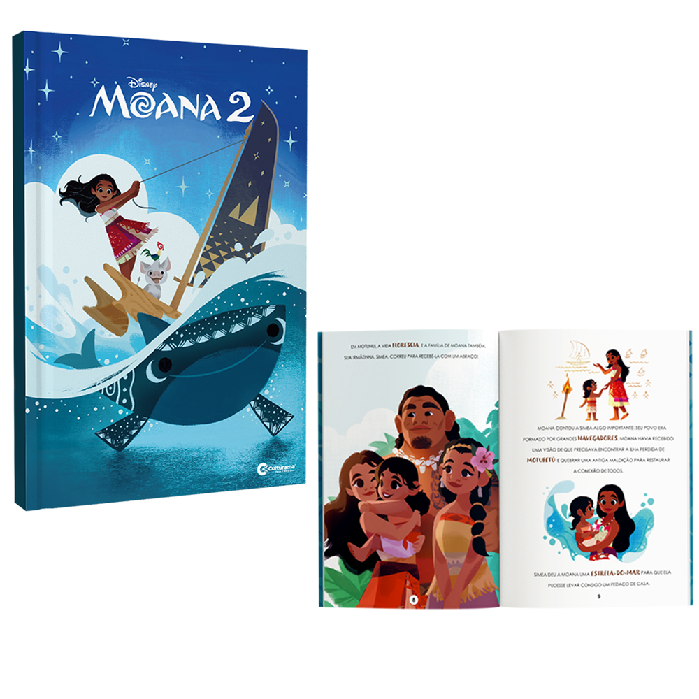 LIVRO CAPA DURA LER MOANA 2 29 PAGINAS 23,5X16CM