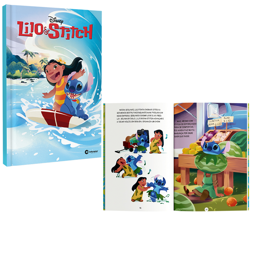 LIVRO CAPA DURA LER LILO E STITCH 29 PAGINAS 23,5X16CM