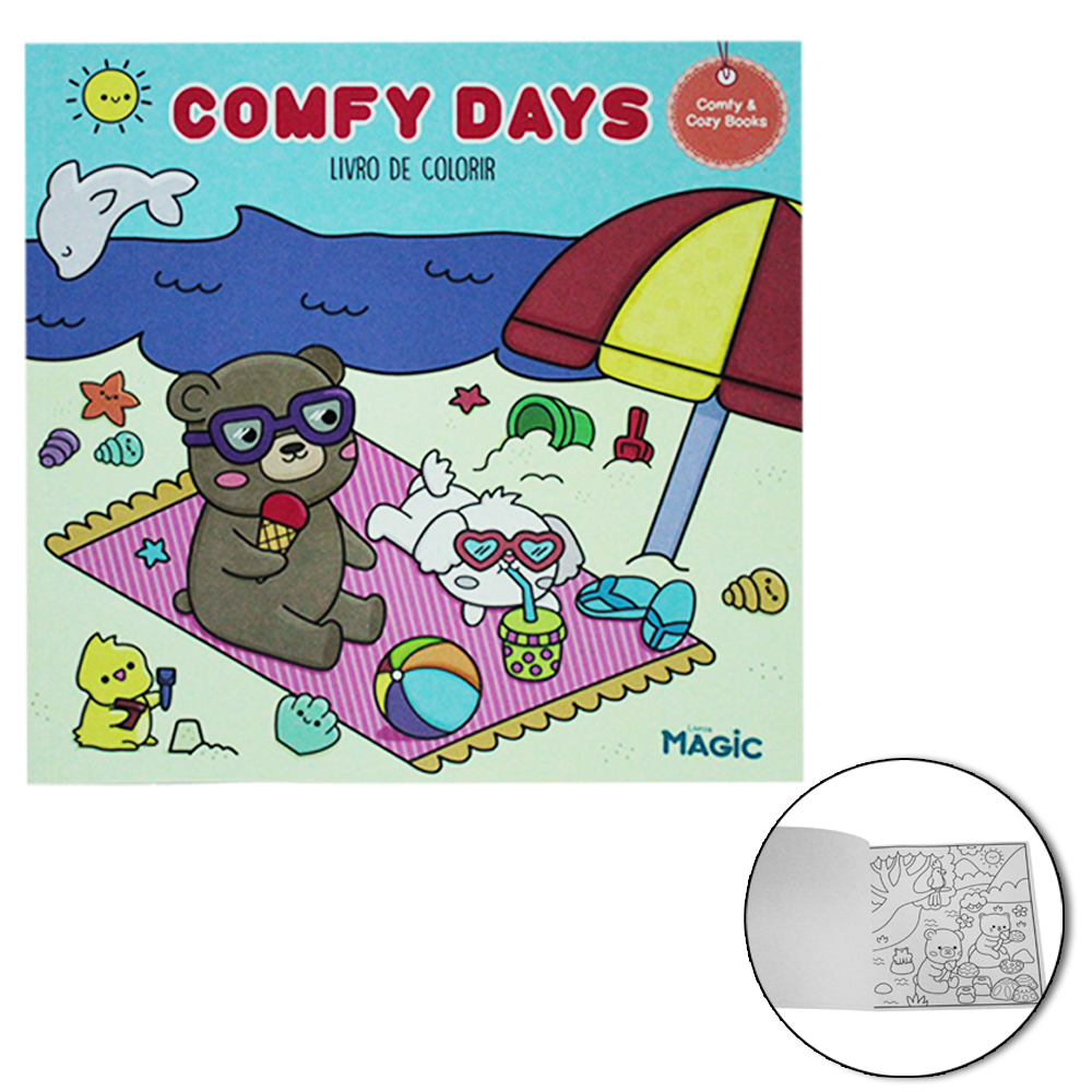 LIVRO COMFY DAYS PARA COLORIR 24 PAGINAS 24X24CM