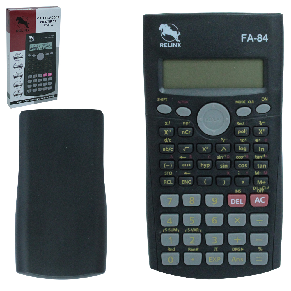 CALCULADORA CIENTIFICA 10 DIGITOS COM CAPA A BATERIA RELINX 15,3X8,2CM