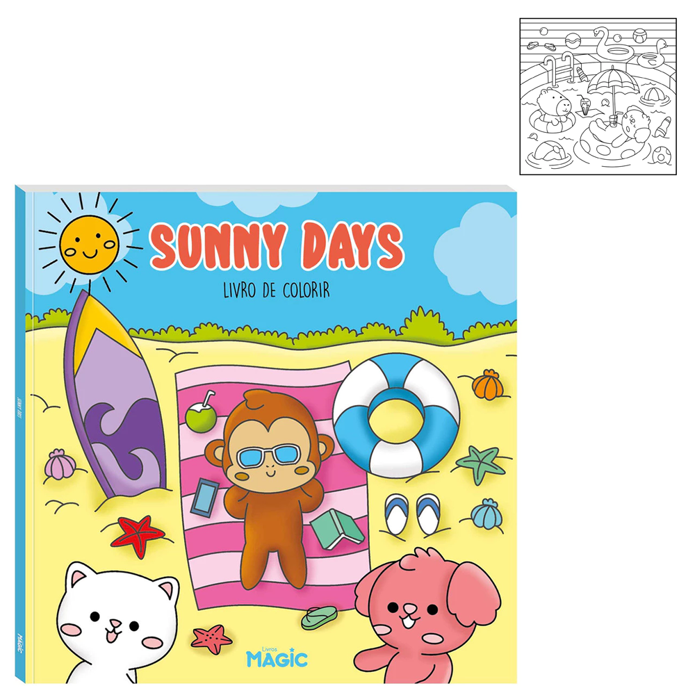 LIVRO SUNNY DAYS PARA COLORIR 24 PAGINAS 24X24CM 