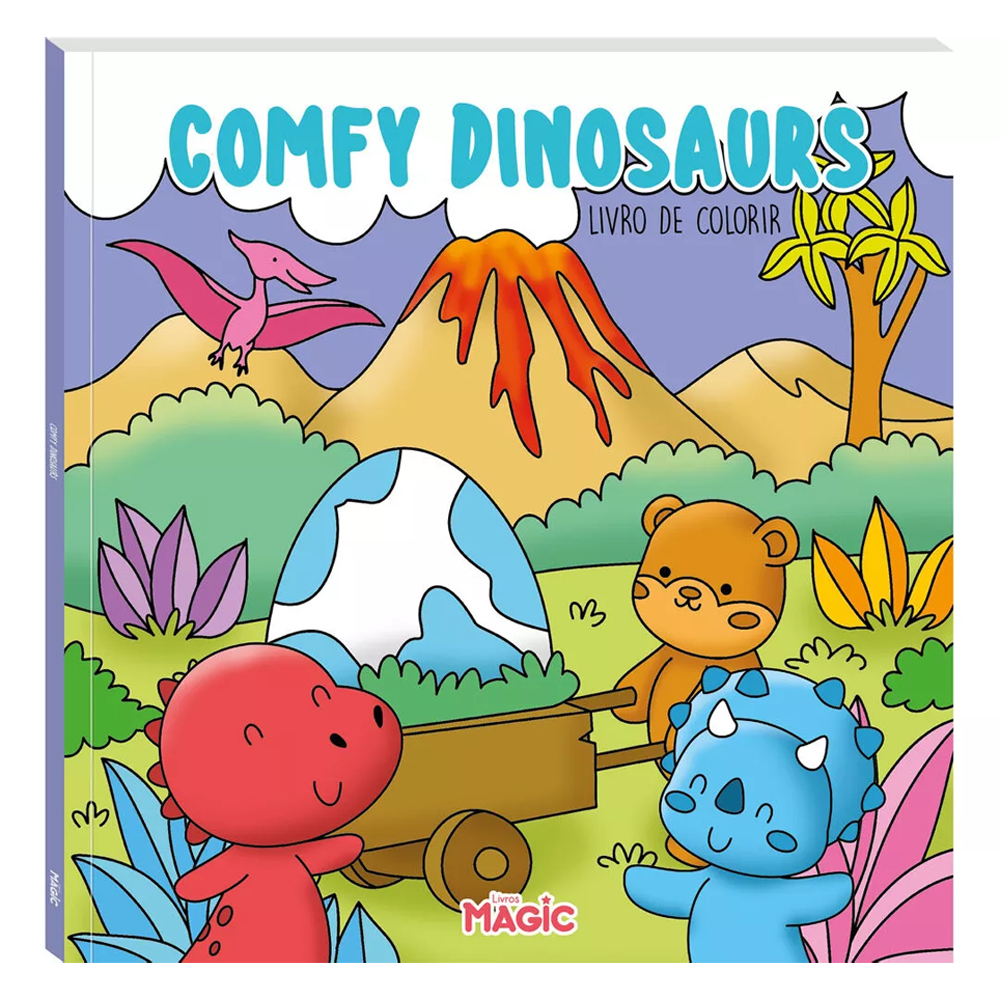 LIVRO COMFY DINOSAURS PARA COLORIR 24 PAGINAS 23,5X23,5CM