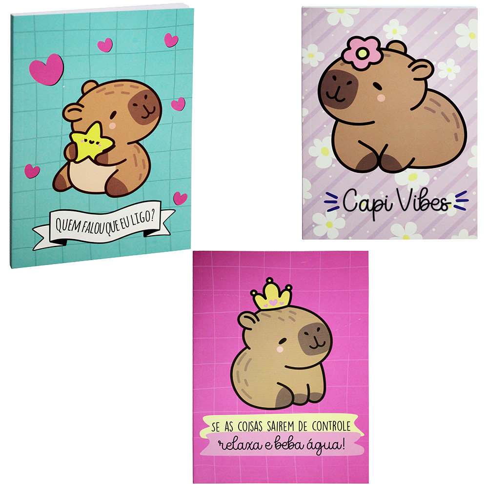 CADERNO CADERNETA / BLOCO DE NOTAS CAPIVARA 80 FOHAS 21X14,5CM