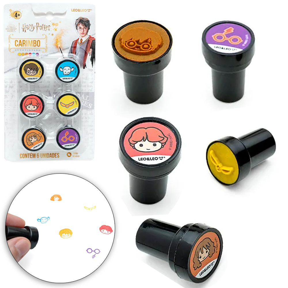 CARIMBO INFANTIL AUTOTINTADO HARRY POTTER COM 6 PECAS 