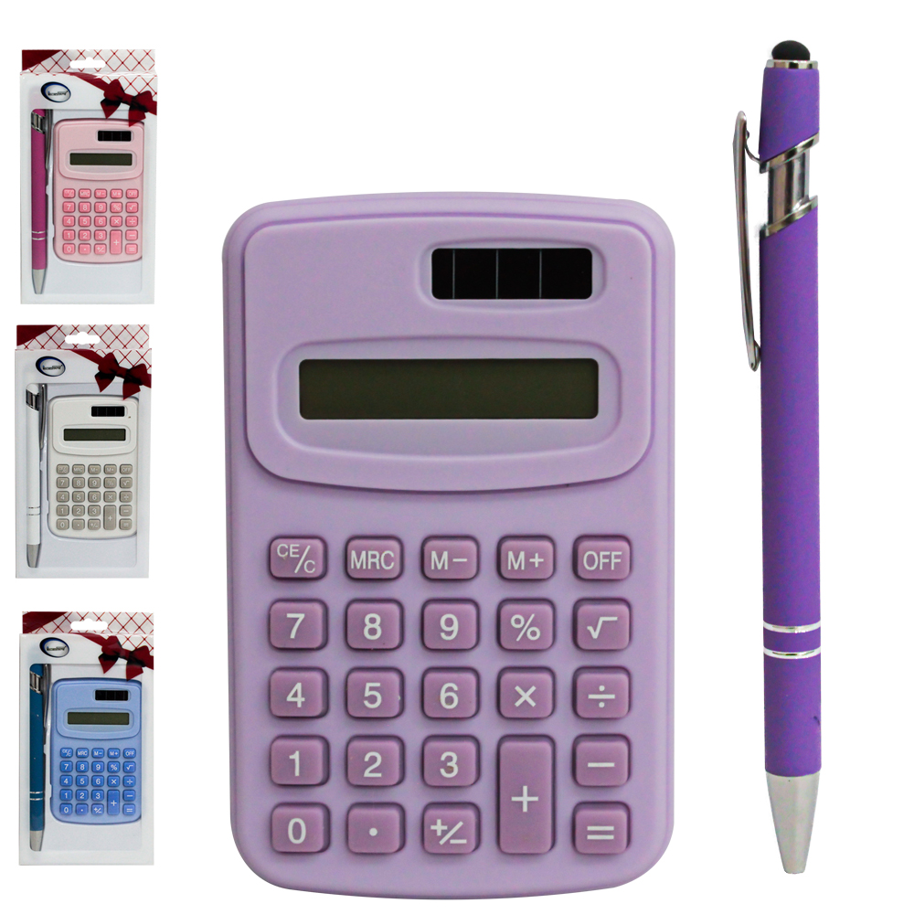 CALCULADORA ELETRONICA 8 DIGITOS SOLAR 10X6,5CM + CANETA