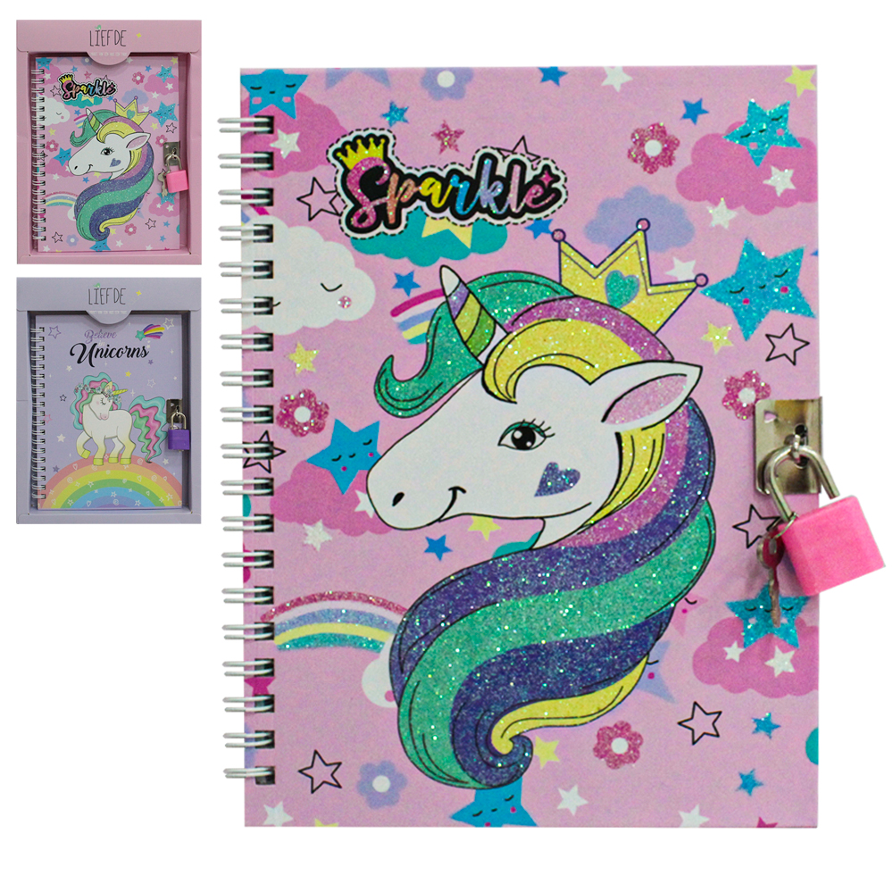 DIARIO UNICORNIO COM CADEADO INTER PAPER 45 FOLHAS 17,4X11,2CM