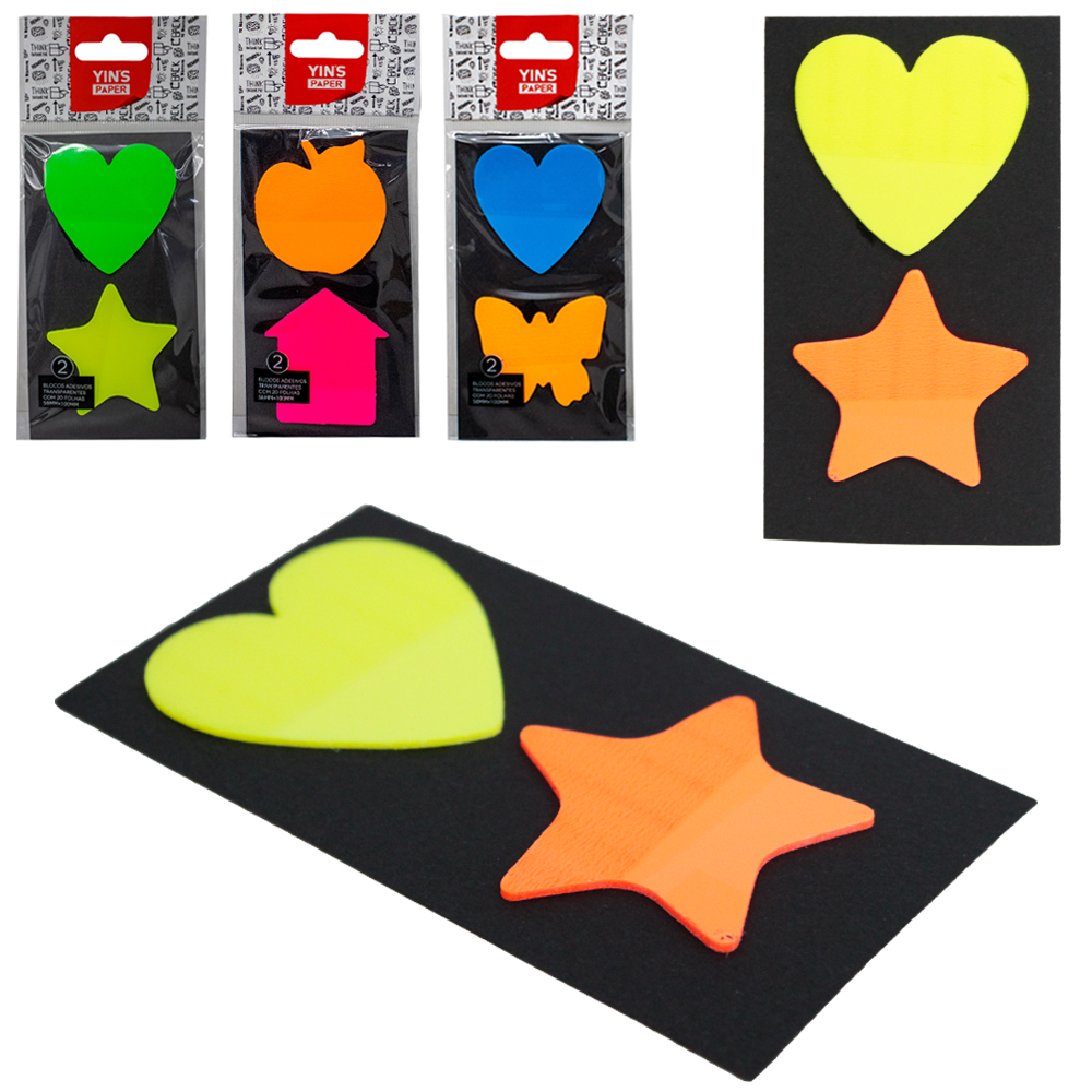 MARCADOR DE PAGINA / BLOCO DE ANOTACAO STICKER DE PLASTICO PET ADESIVO YINS PAPER 40 FOLHAS