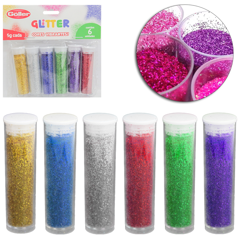 GLITTER COM 6 TUBO CORES VIBRANTES 5G