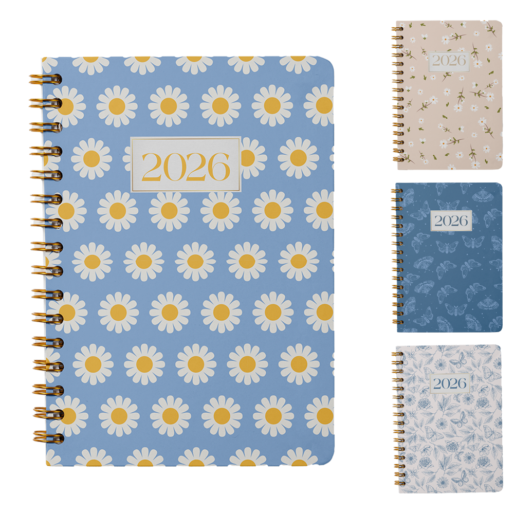 AGENDA 2026 CAPA DURA ESPIRAL MINIMAL 168 FOLHAS 15,2X11CM