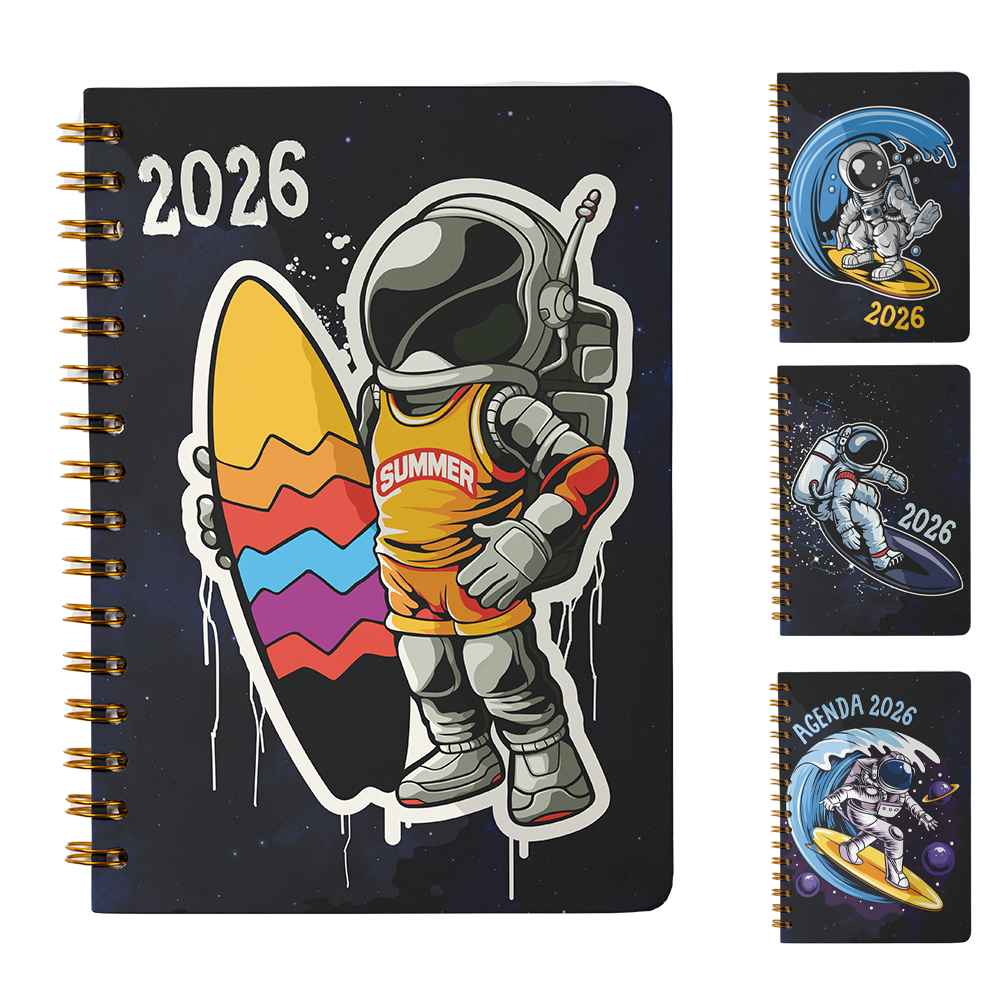 AGENDA 2026 CAPA DURA ESPIRAL ASTROSUF 168 FOLHAS 15,2X11CM