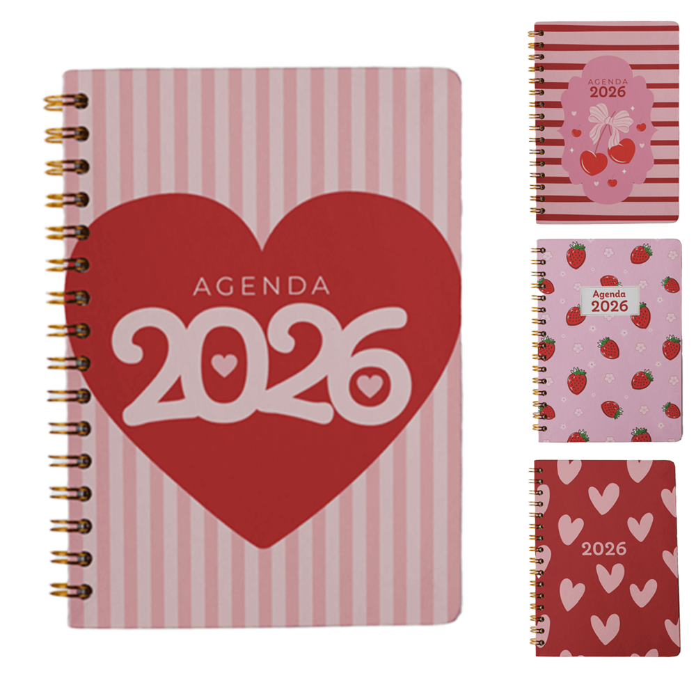 AGENDA 2026 CAPA DURA ESPIRAL LOVERS 168 FOLHAS 15,2X11CM