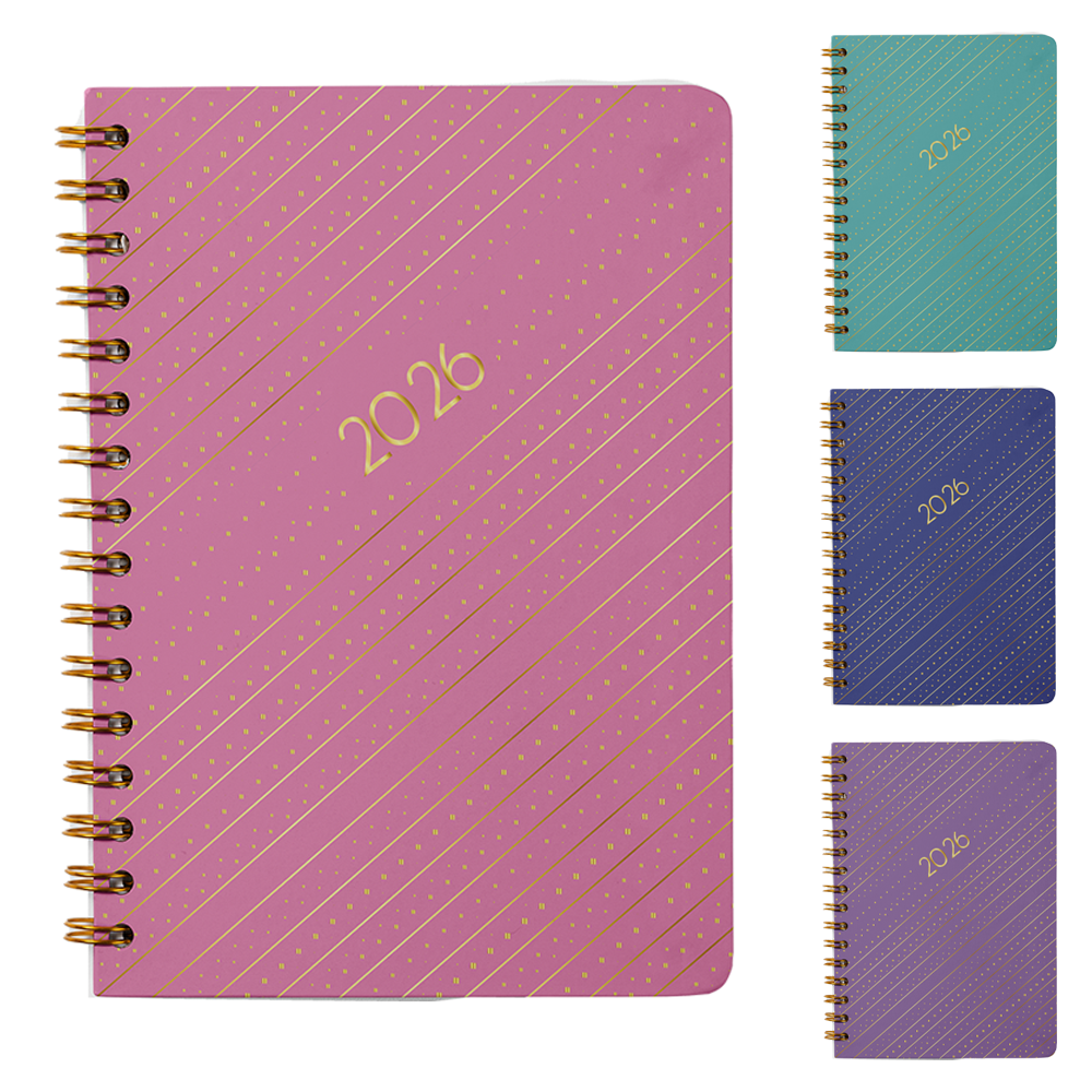 AGENDA 2026 CAPA DURA ESPIRAL CANDY 168 FOLHAS 15,2X11CM