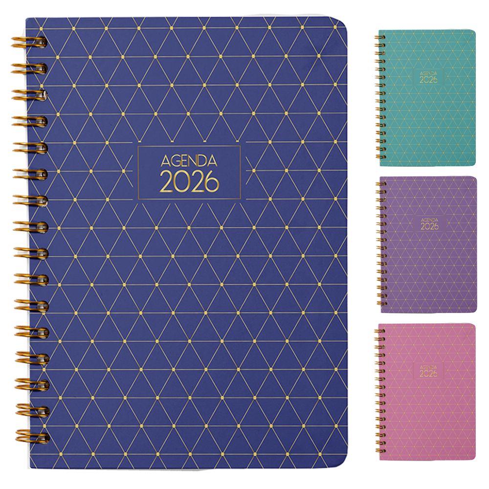 AGENDA 2026 CAPA DURA ESPIRAL CANDY 168 FOLHAS 18,7X13,7CM