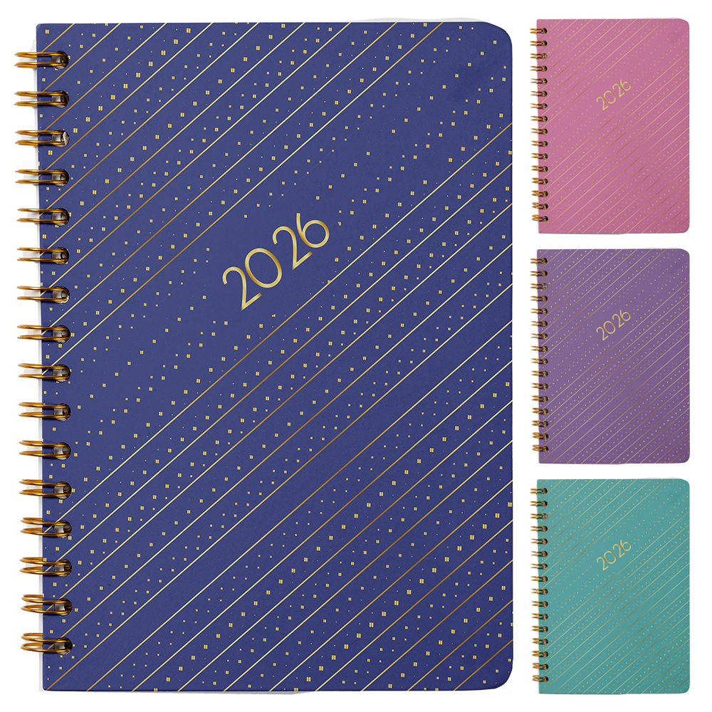 AGENDA 2026 CAPA DURA ESPIRAL CANDY 168 FOLHAS 18,7X13,7CM