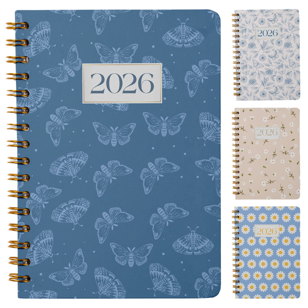 AGENDA 2026 CAPA DURA ESPIRAL MINIMAL 168 FOLHAS 18,7X13,7CM