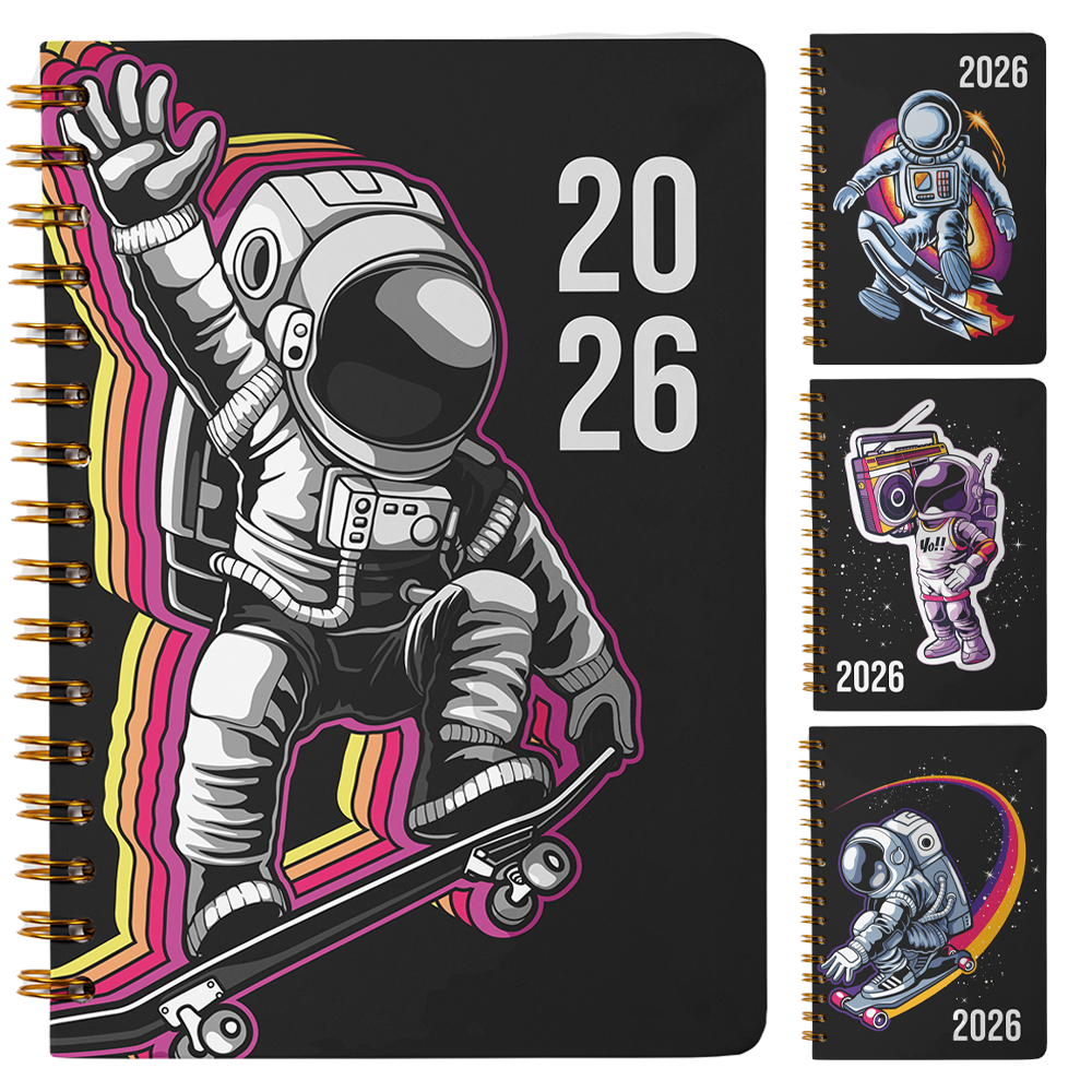 AGENDA 2026 CAPA DURA ESPIRAL ASTROKATE 168 FOLHAS 18,7X13,7CM