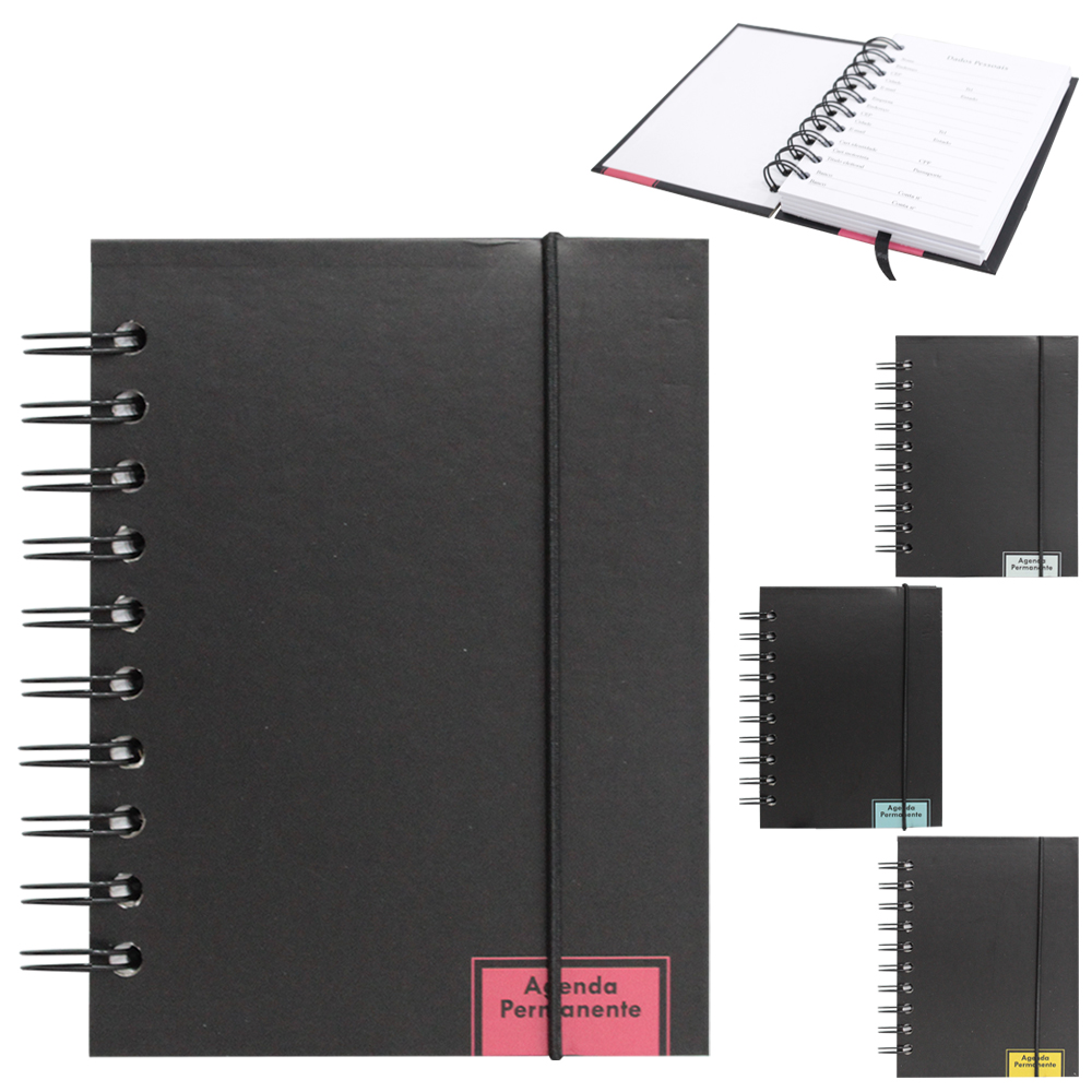 AGENDA PERMANENTE ESPIRAL WIN PAPER 176 FOLHAS 15X11CM