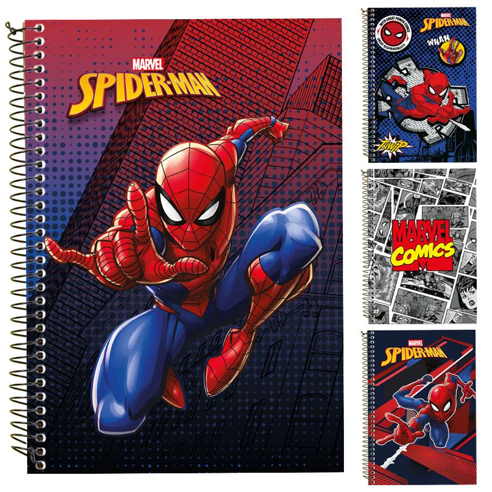 CADERNO MARVEL HOMEM ARANHA / SPIDER MAN / VINGADORES UNIVERSITARIO (10X1) 160 FOLHAS
