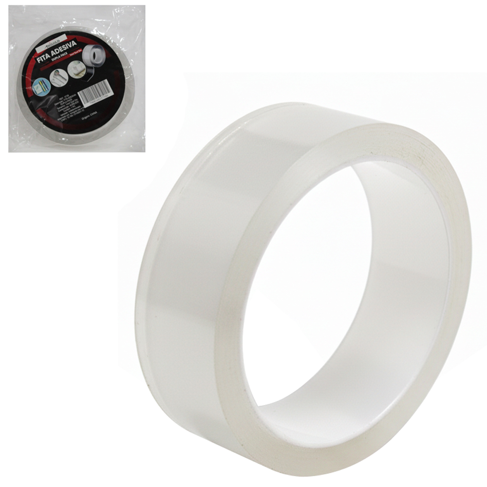 FITA ADESIVA DUPLA FACE TRANSPARENTE 3CMX3CMX1MM