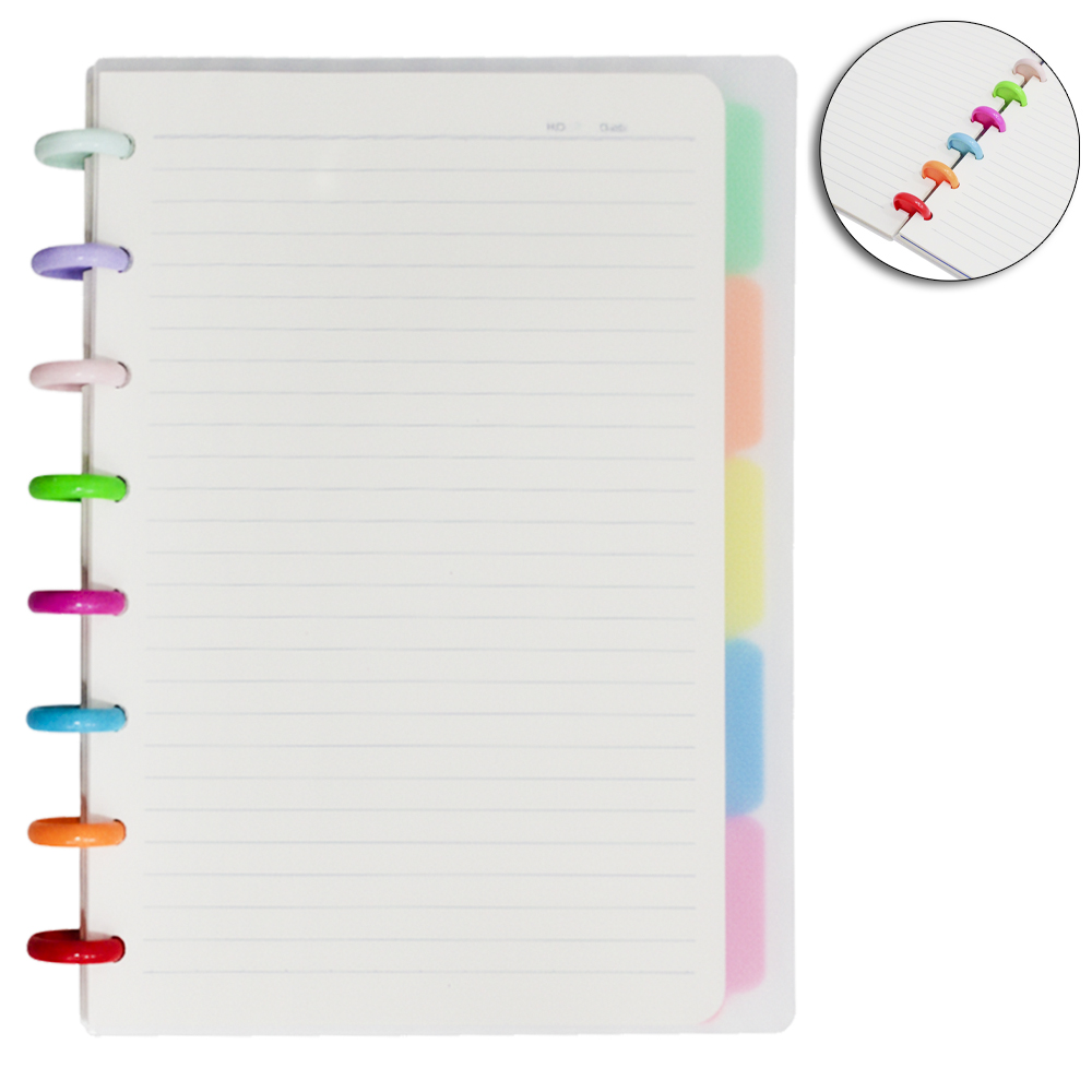 CADERNO CAPA TRANSPARENTE FLEXIVEL ESPIRAL DISCO INTELIGENTE 160 FOLHAS 21,5X16CM