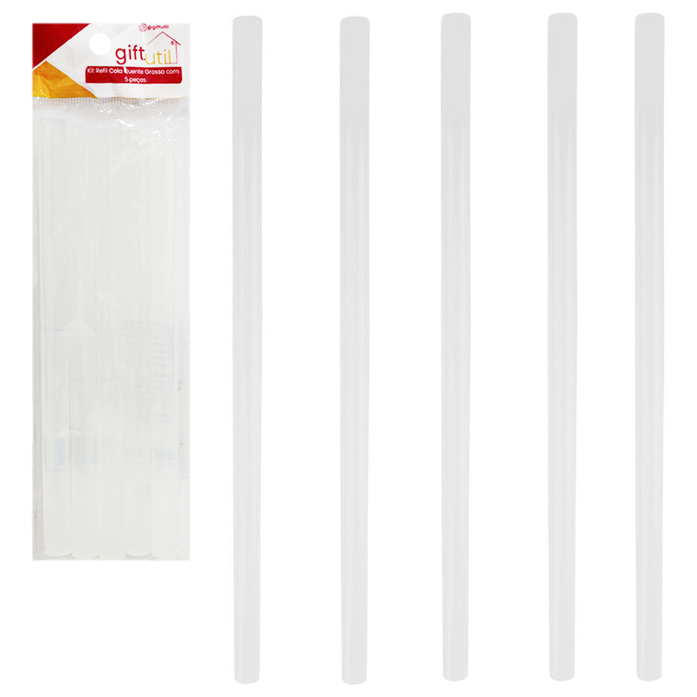 REFIL DE COLA QUENTE GROSSO BASTAO 83G COM 5 PECAS 18CMX11MM