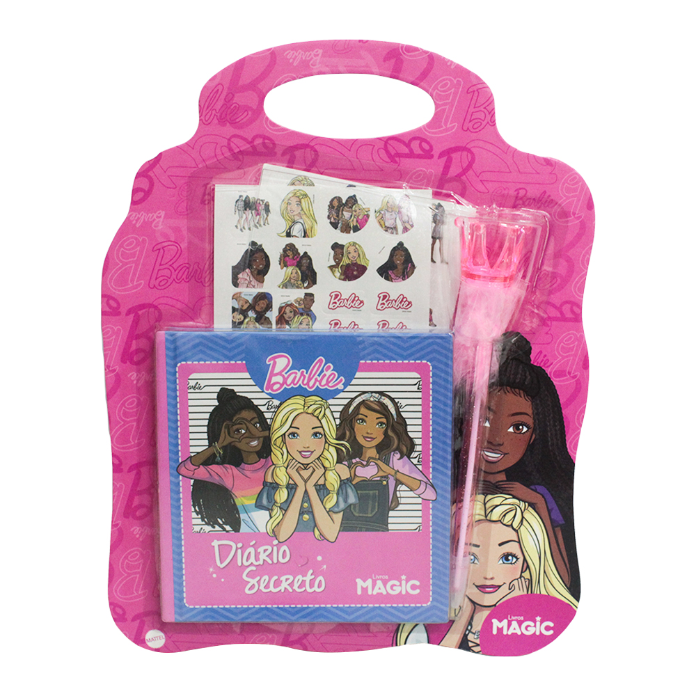 DIARIO BARBIE DIARIO SECRETO COM ADESIVOS + CANETA 14X14CM