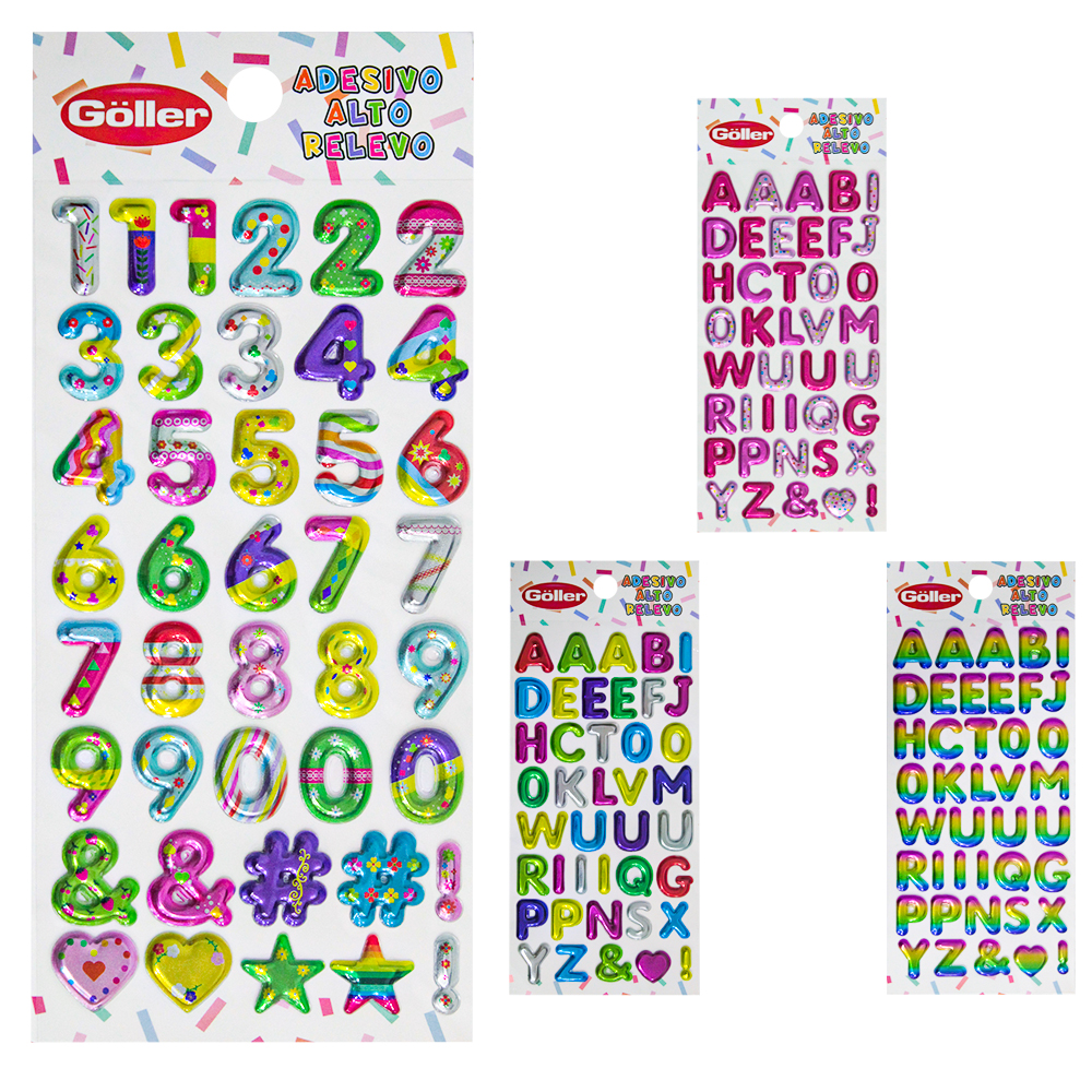 ADESIVO DECORATIVO SORTIDOS COLORS NA CARTELA