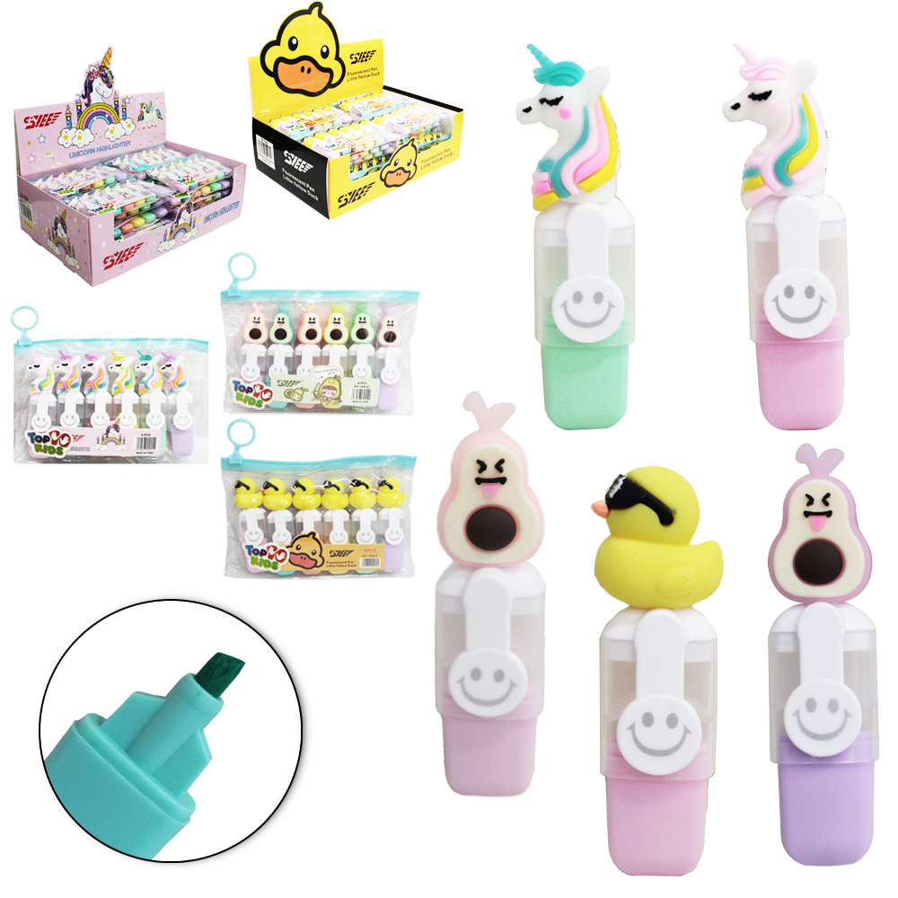 CANETA MARCA TEXTO SORTIDOS TOP KIDS COM 6 PECAS DP PLAY